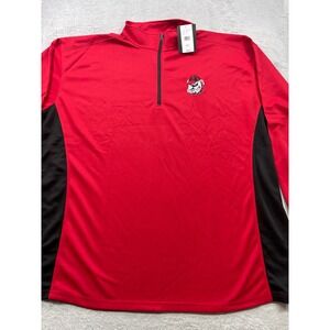 Profile Varsity Georgia Bulldogs Mens‎ 3XLT Red Black Quarter Zip Pullover NWT